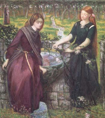 Dante Gabriel Rossetti Dante's Vision of Rachel and Leah (mk28) France oil painting art